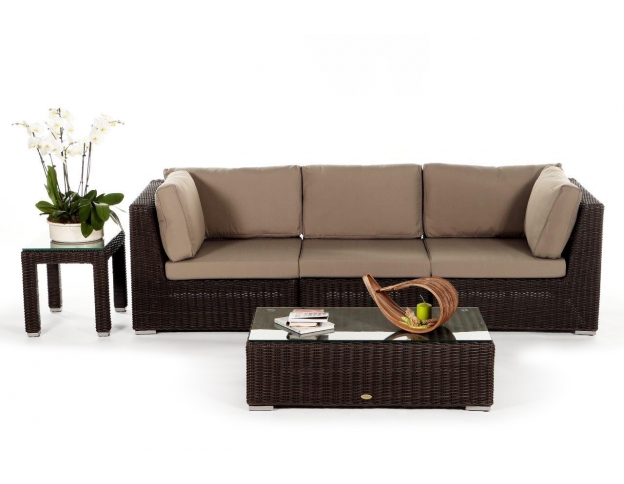 Gartenmöbel: Rattan Lounge Allegra 3er
