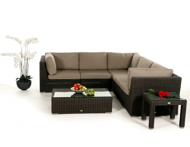 Rattan Lounge Allegra 5er braun