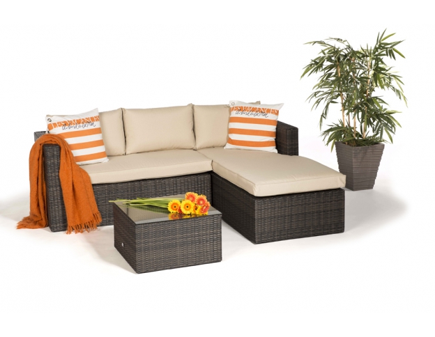 Rattan Lounge Bahia dark brown