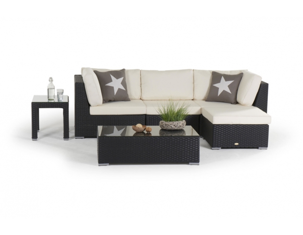 Rattan Lounge Beverly Hill schwarz