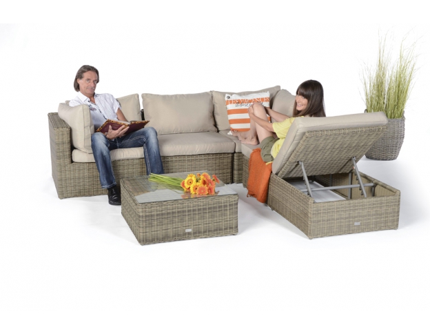 Rattan Lounge Biarritz natural round