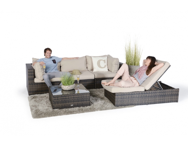 Rattan Lounge Biarritz braun