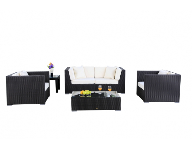 Rattan Gartenmöbel Lounge Bao Überzug Beige