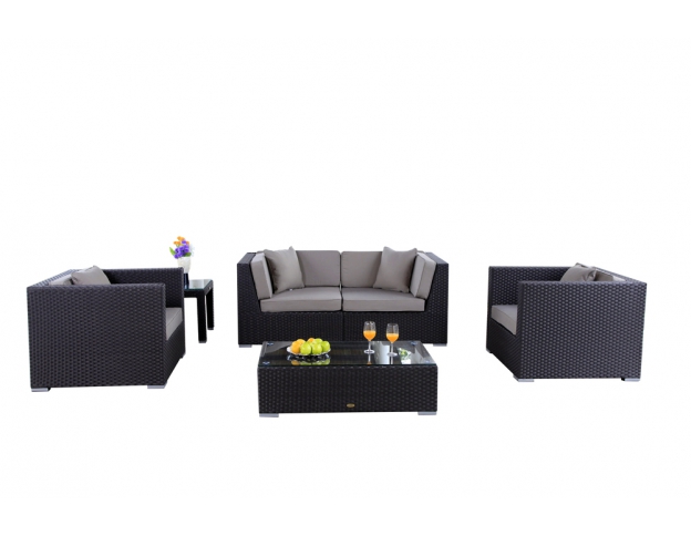Rattan Gartenmöbel Lounge Bao Überzug Sandbraun
