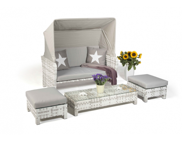 Rattan Liege Binz weiss