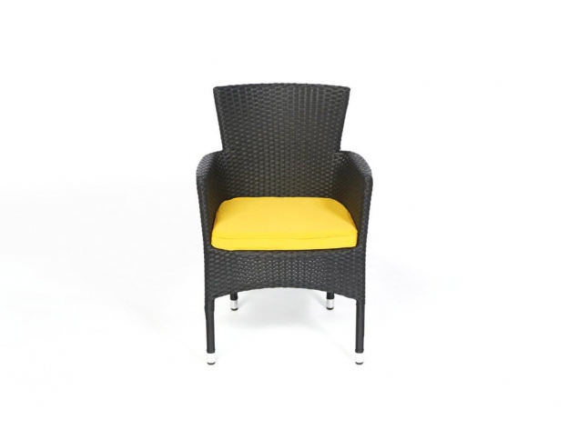 Rattan Stuhl Boston Polsterbezug yellow