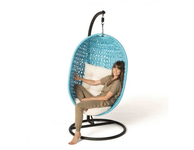 Rattan Hanging Chair blue