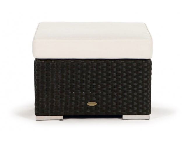Rattan Lounge Casablanca Fusshocker black