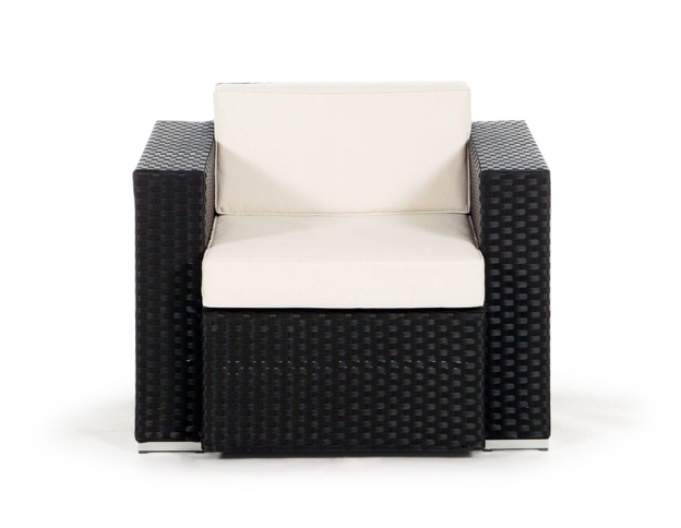 Rattan Lounge Sessel Casablanca black