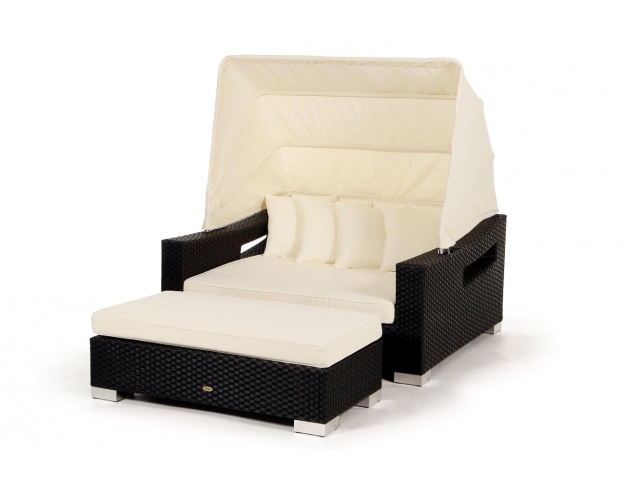 Rattan Liege Enjoy, Bank mit Polster