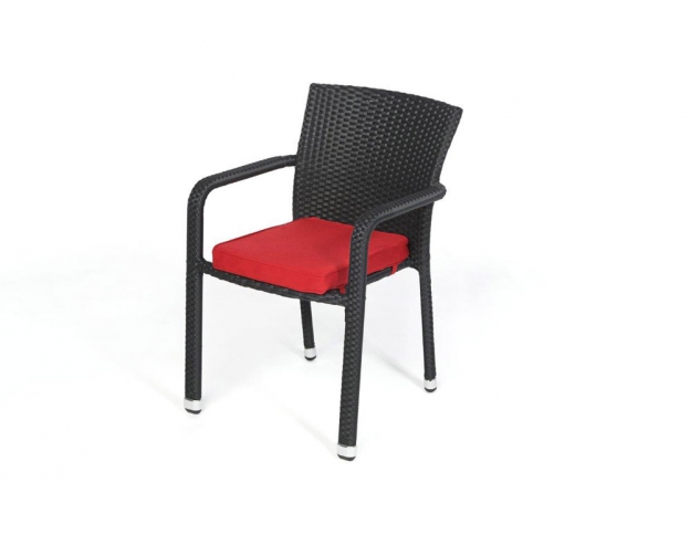Rattan Stuhl Polsterbezug rot