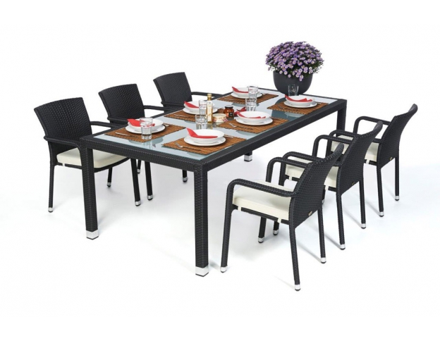 Rattan Esstisch Florida black