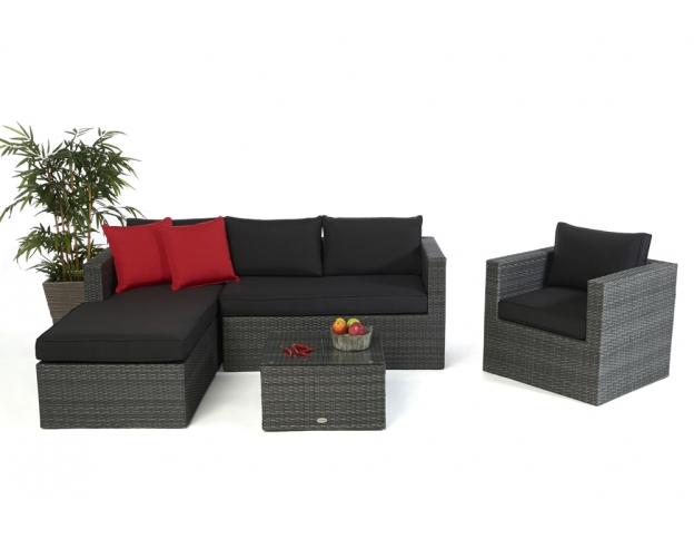 Rattan Loungemöbel Galicia rechts mix grey