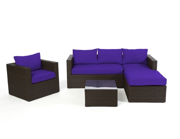 Polsterbezug violett Gartenlounge Galicia brown