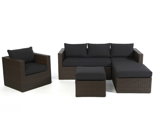 Polster für Loungetisch Polyrattan Lounge Galicia brown