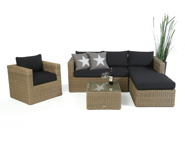 Polyrattan Lounge Galicia natural round