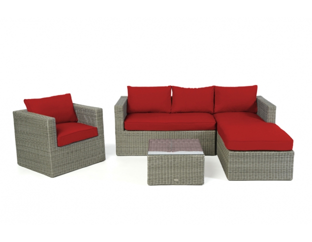 Polsterbezug red Rattamöbel Galica grey round