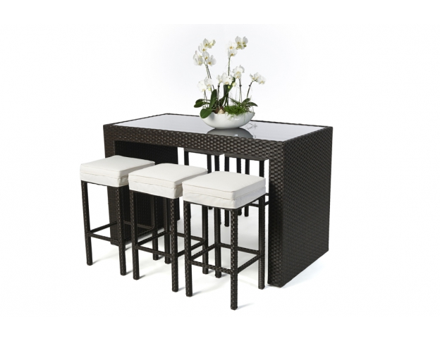 Rattan Barhocker Black beauty Gla