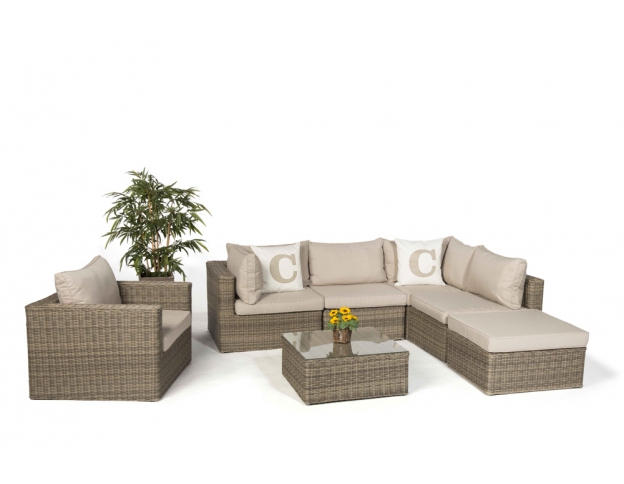 Rattan Lounge Gartenmöbel Good Times natural round XL