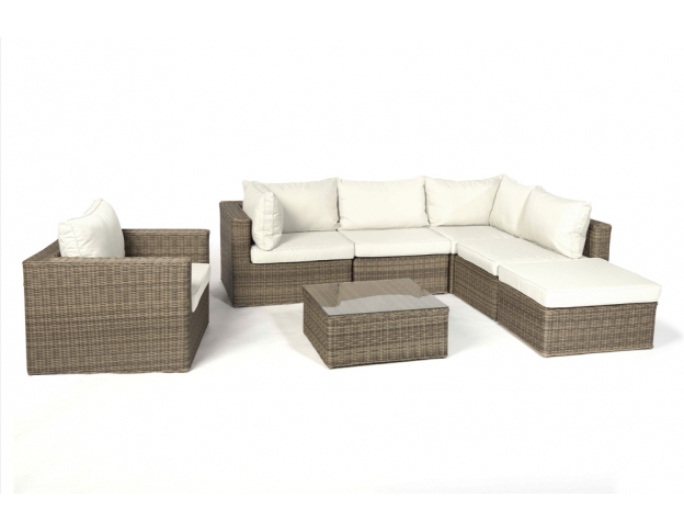 Rattan Lounge Good Times XL Polsterbezug beige