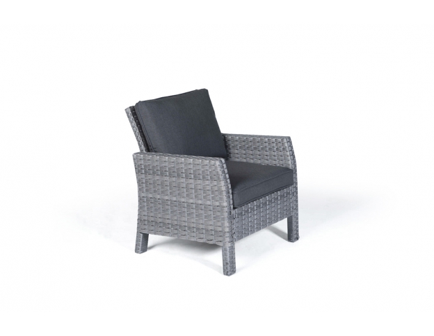Rattan Lounge Dining Sessel Kamerun mix grau