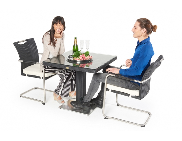 kleiner rattan tisch 2 stuehle neo schwarz