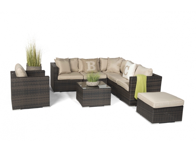 Rattan Lounge London braun
