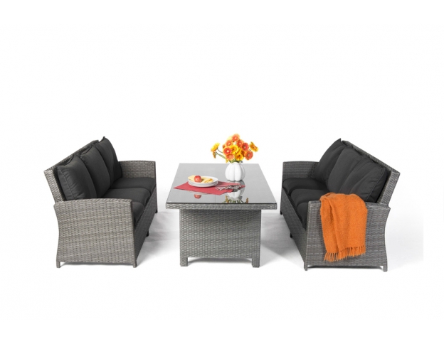 Lounge DIning Rattan Tisch Manila mix grau