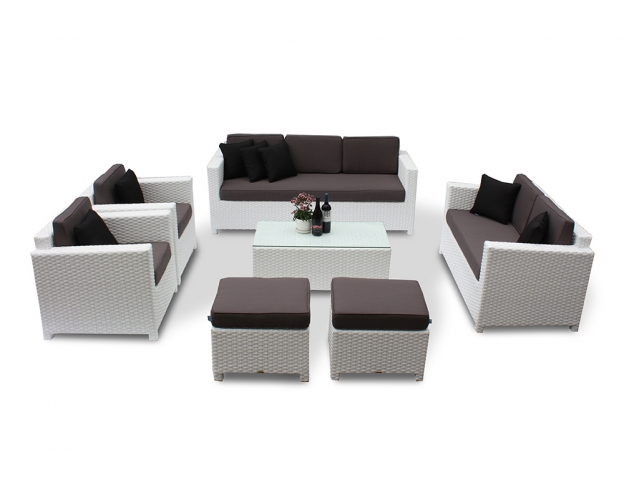 Momoko Special Lounge weiss mit grauen Polster