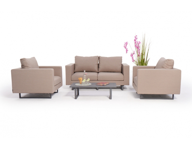 outdoor lounge branson 4-er set sandbraun sofa