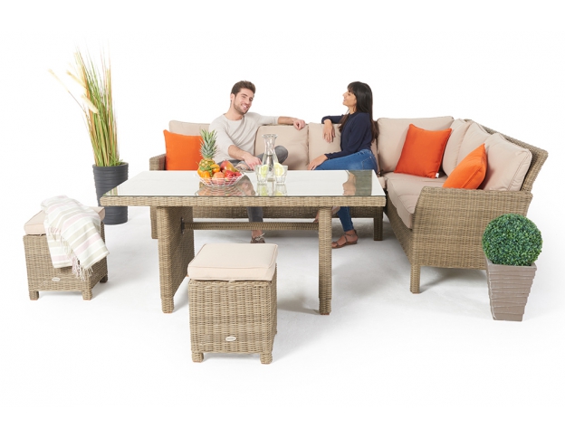 rattan ecklounge esstisch set kamerun natural