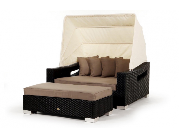 Polsterbezug in Sand Brown für Rattan Liege Enjoy
