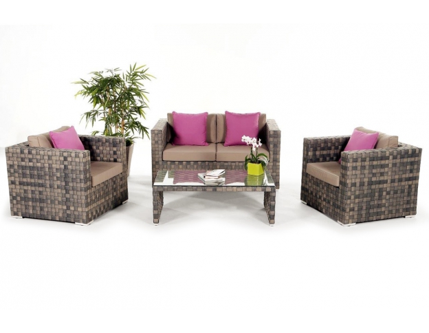 Rattan Gartenmöbel: Motley Lounge graubraun