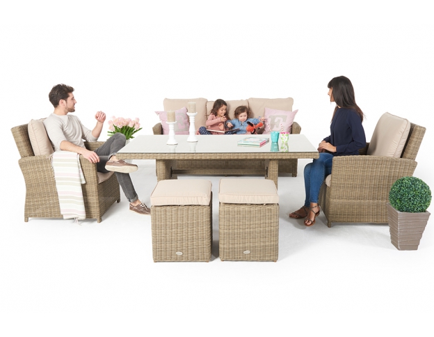 Rattan Lounge Dining Mandarin natural