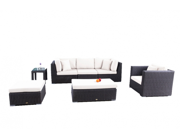 Rattan Lounge Allegra 4er Special Überzug beige
