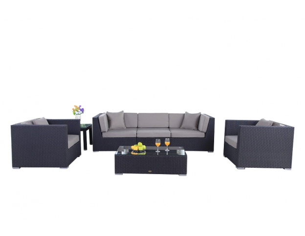 Rattan Gartenmöbel Lounge Bahama Überzug sandbraun