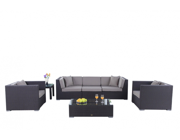 Rattan Lounge Bahama braun