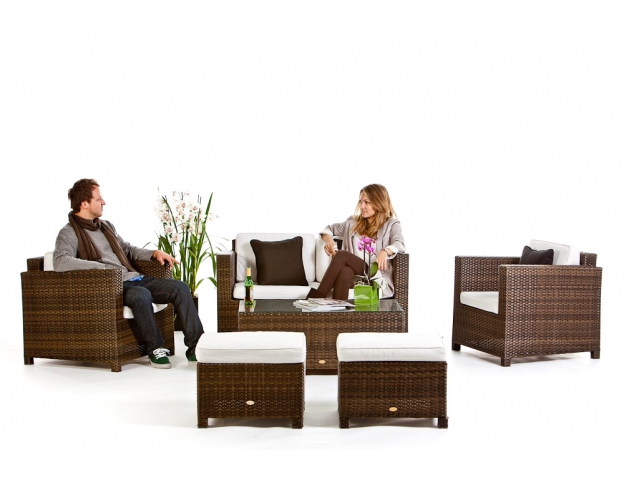 Rattan Lounge Diamond brown