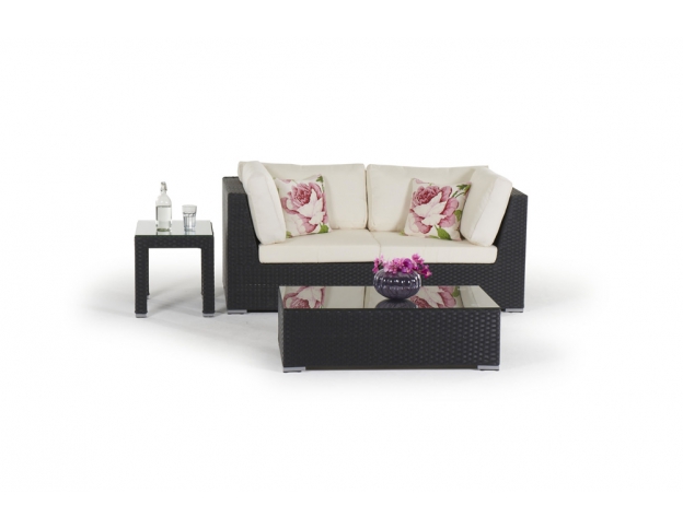 Rattan Lounge Shanghai schwarz