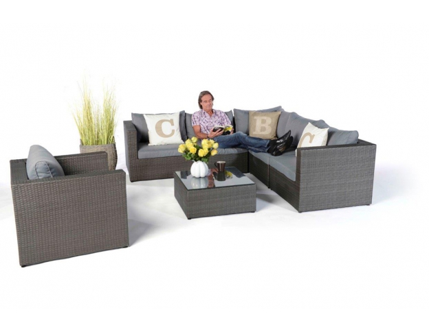 Rattan Lounge Monroe mix grau