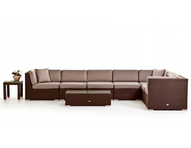 Rattan Lounge Panama braun