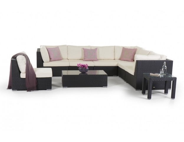 Rattan Lounge XL Sherman schwarz
