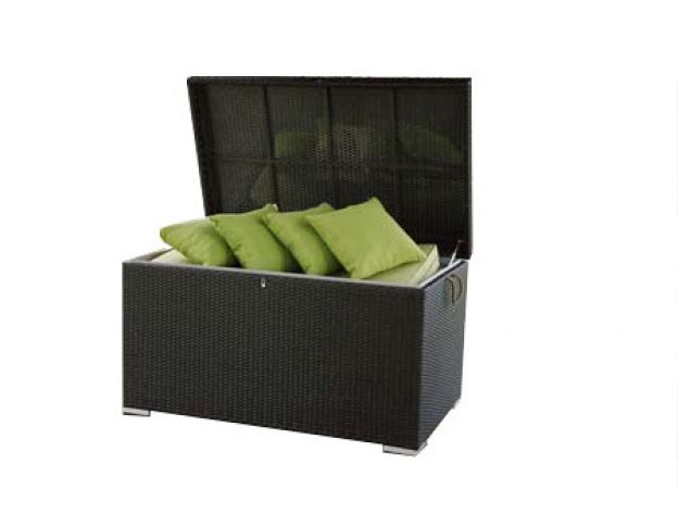 Rattan Gartenmöbel Kissentruhe big black