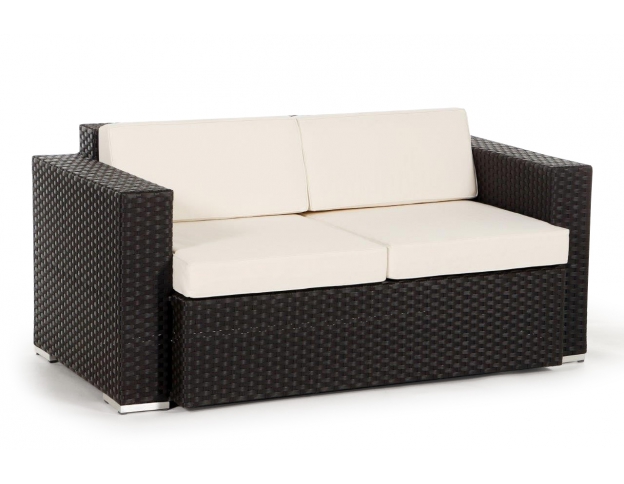 Rattan Lounge 2er Sofa Casablanca brown