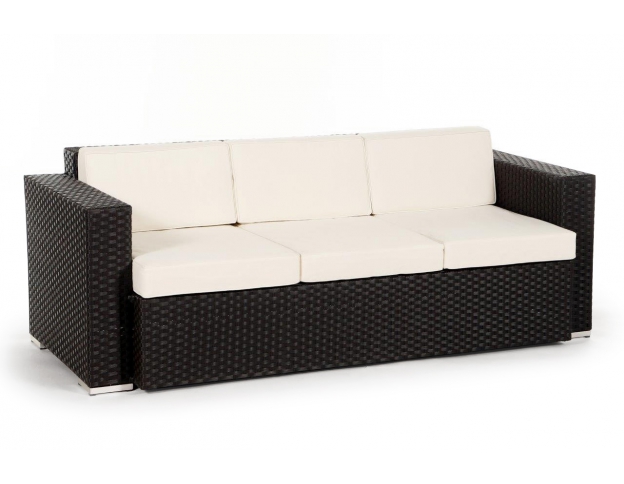 Rattan Lounge 3er Sofa Casablanca brown