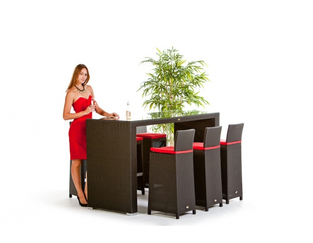 Rattan Bar Rouge schwarz