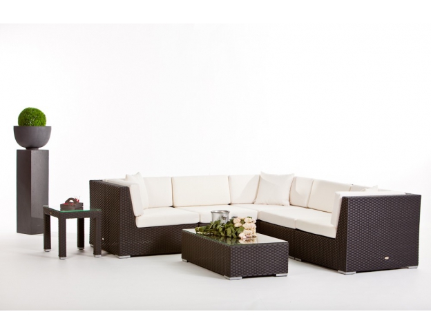 Rattan Lounge Guadeloupe black