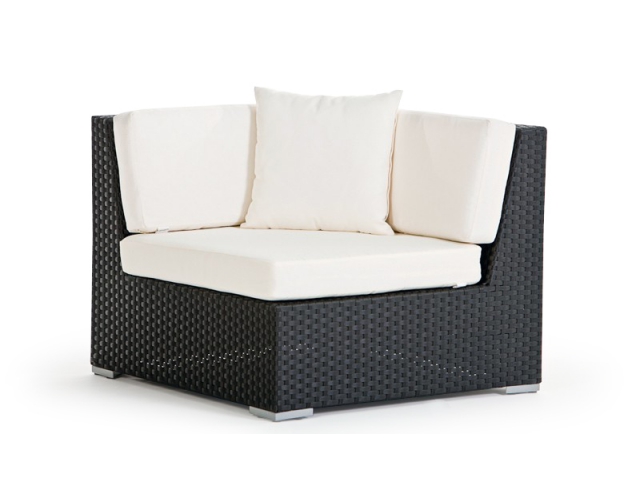 Eckteil Panama Rattan Lounge schwarz
