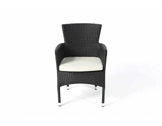 Boston Rattan Stuhl stapelbar black