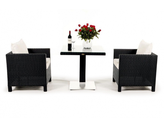 Rattan Tisch Set Cefilo black